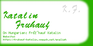 katalin fruhauf business card